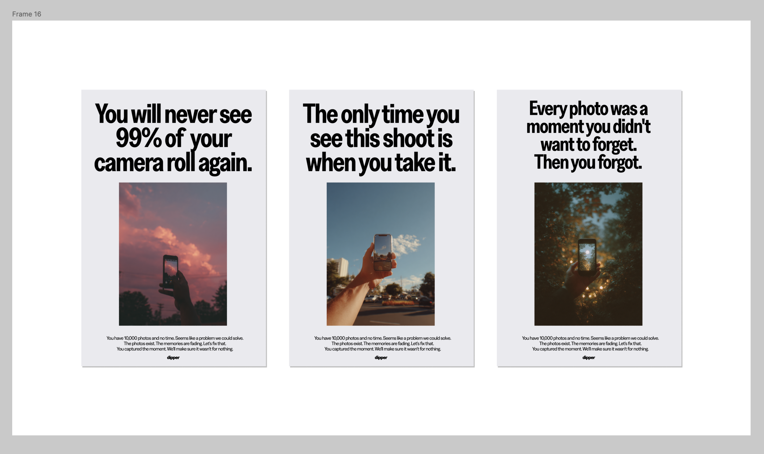Dipper app advertising campaign visuals