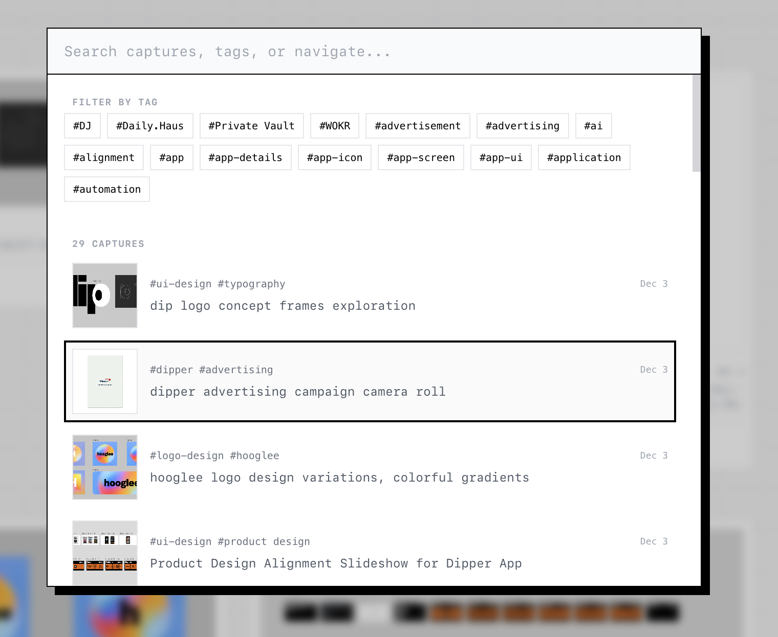 Added search in the daily haus