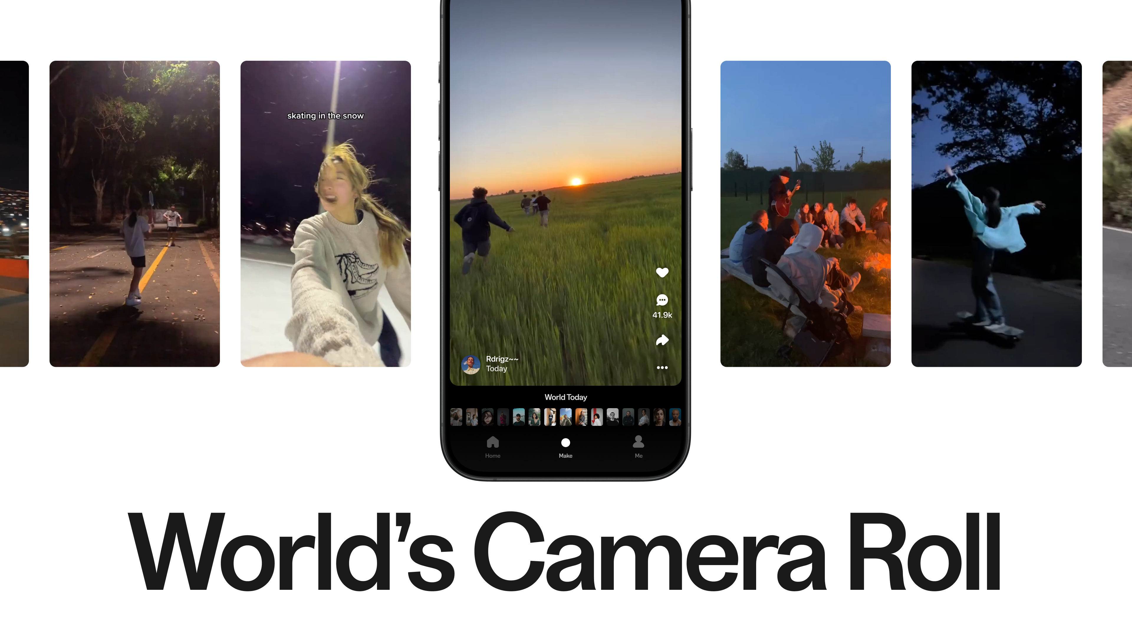Mobile app videos camera roll concept