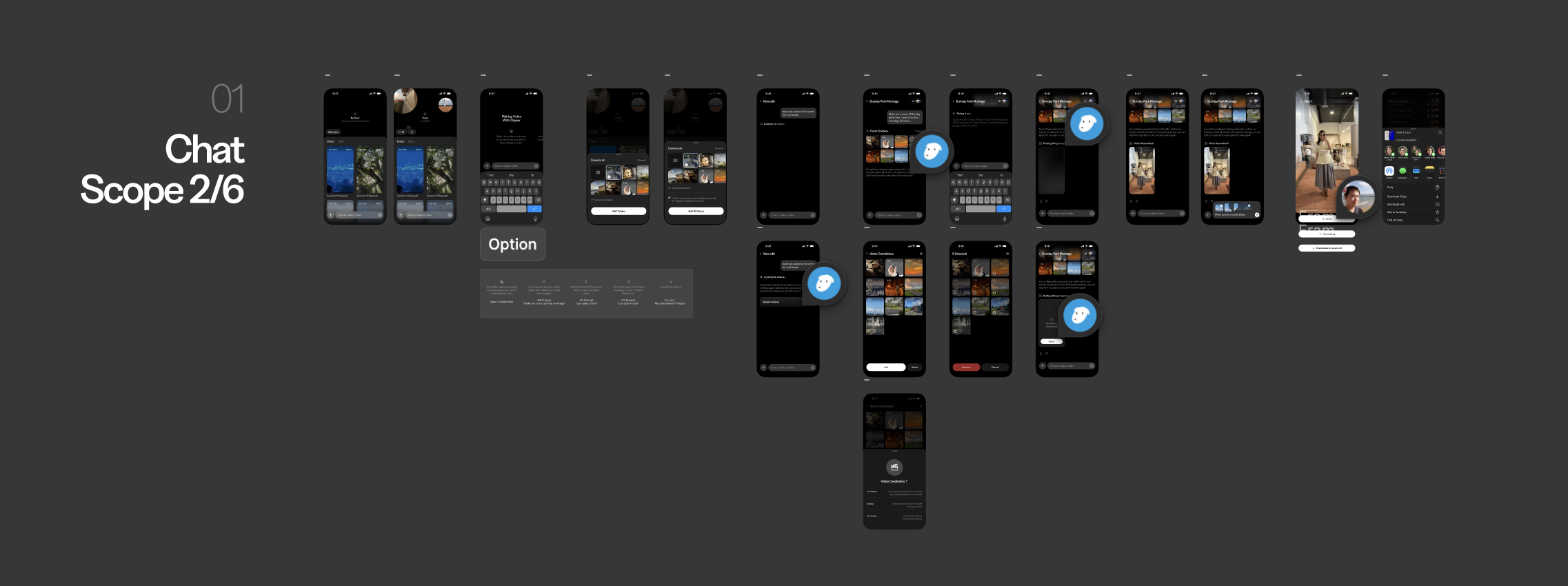 Mobile video editor interface flow options