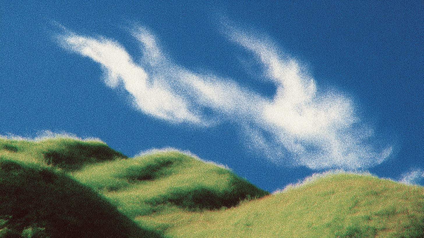 Landscape with hills and cloudy sky