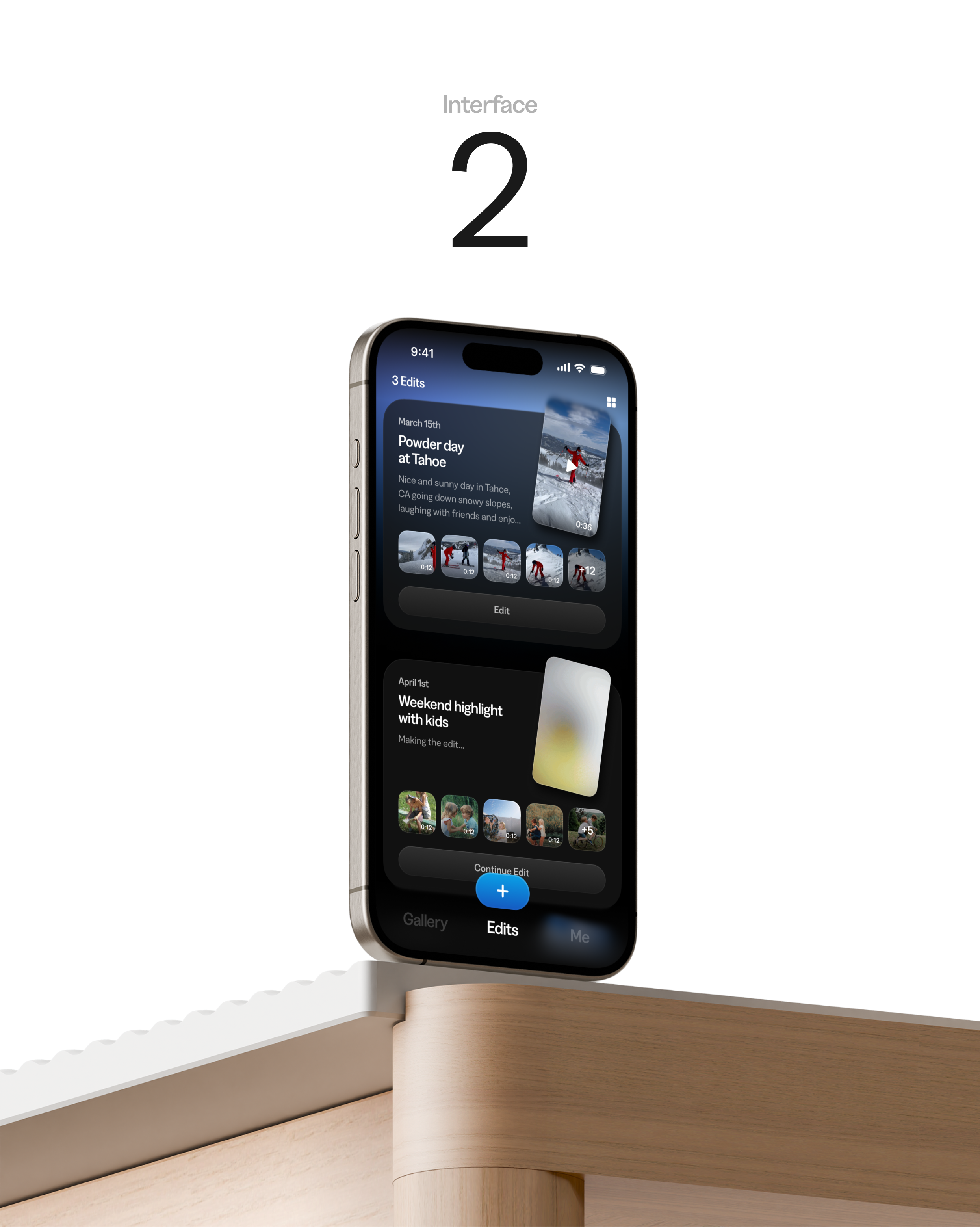 Phone interface with photo memories editing